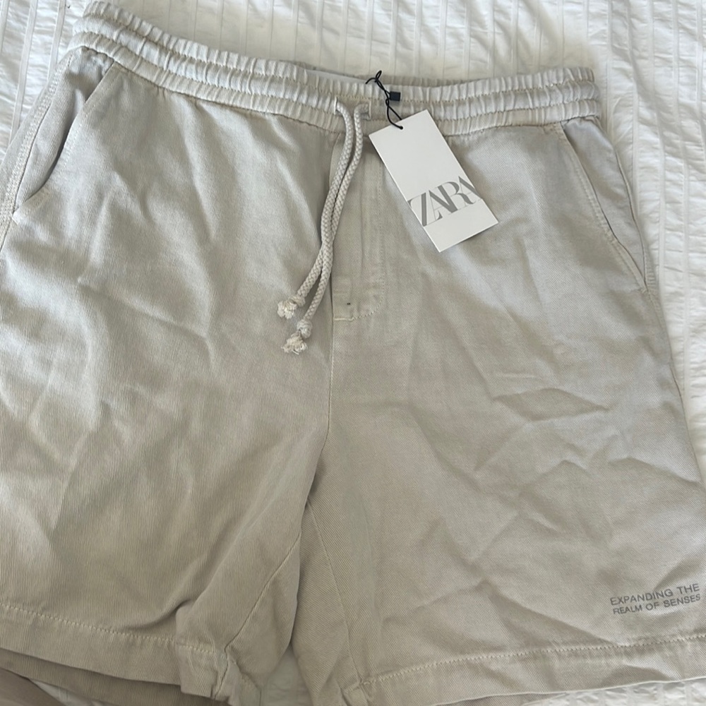 Zara mens denim wear shorts relaxed fit